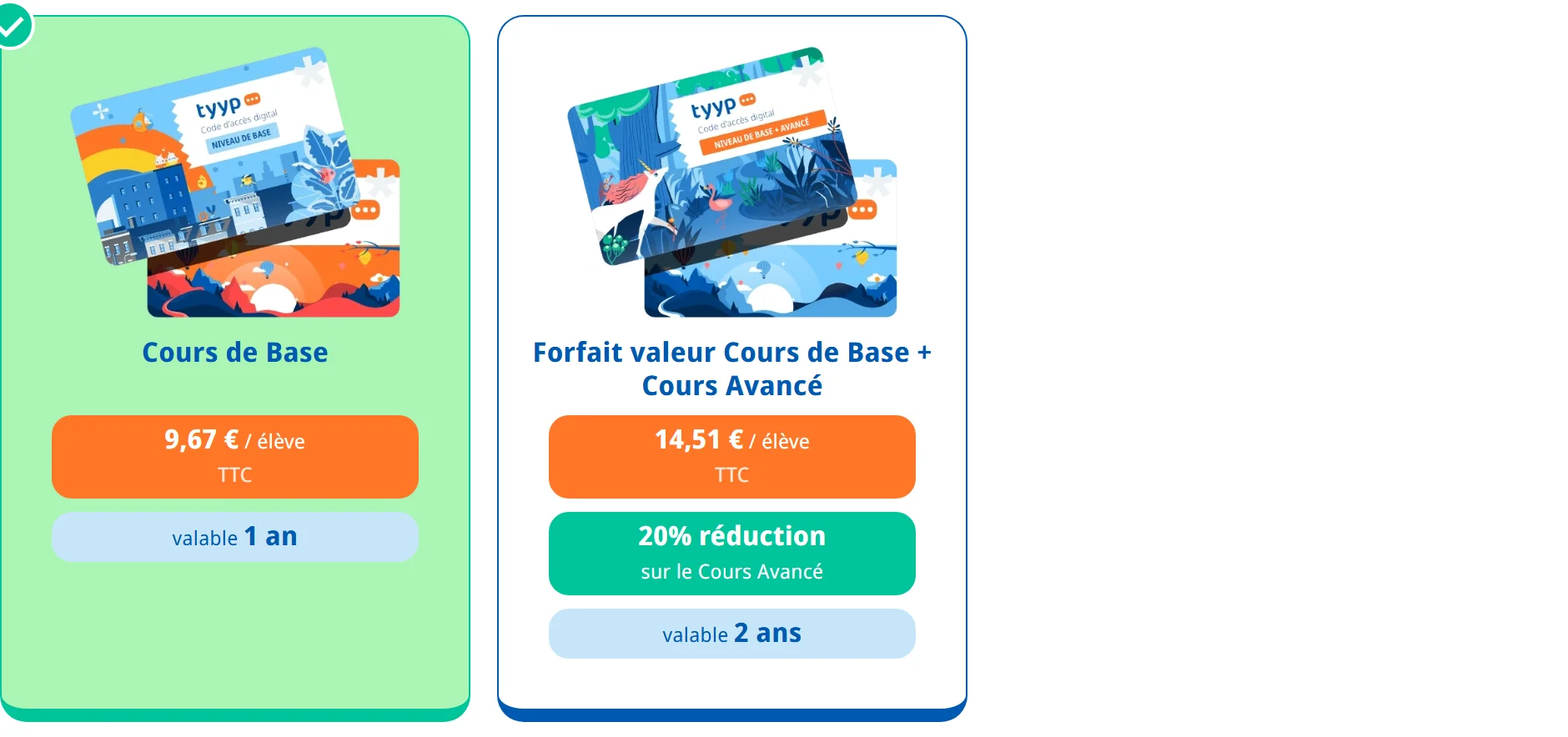 Les trois types de licence avec leur durée de validité