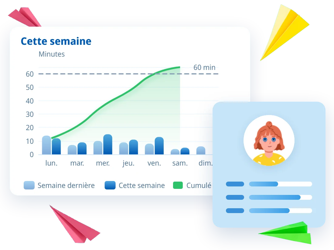 Un parent suit la progression de son enfant
